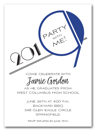 Blue Art Deco 2019 Graduation Party Invitations