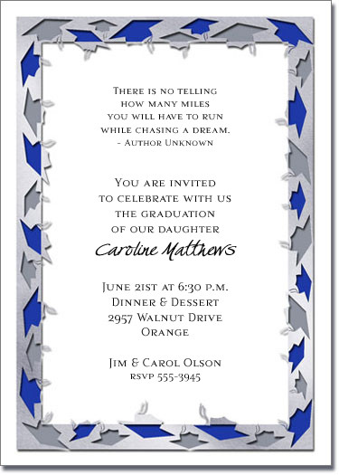 Blue & White Graduation Caps Party Invitation, Graduation Announcements