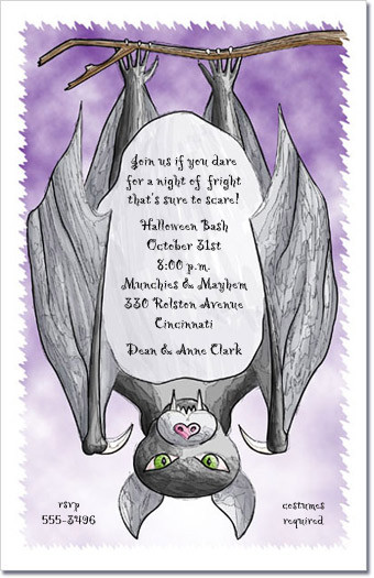 Bat Invitations For Halloween 3
