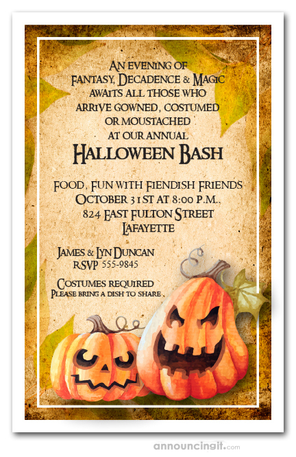 Spooky Pumpkin Patch Halloween Invitations