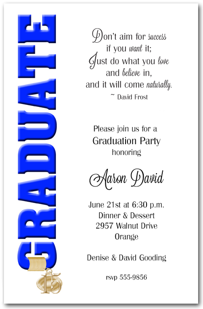 Graduation Invitations & Announcements: Blue Graduate & 2012 Tassel Charm