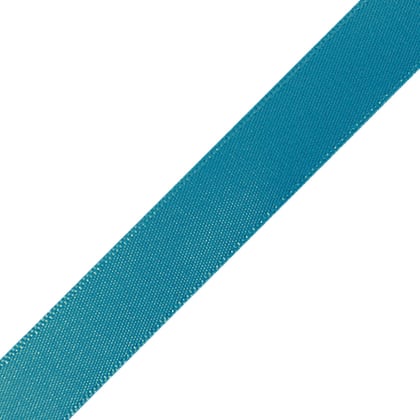 Teal Single Face Satin Ribbon PRE-CUT 5/8" wide x 12" long